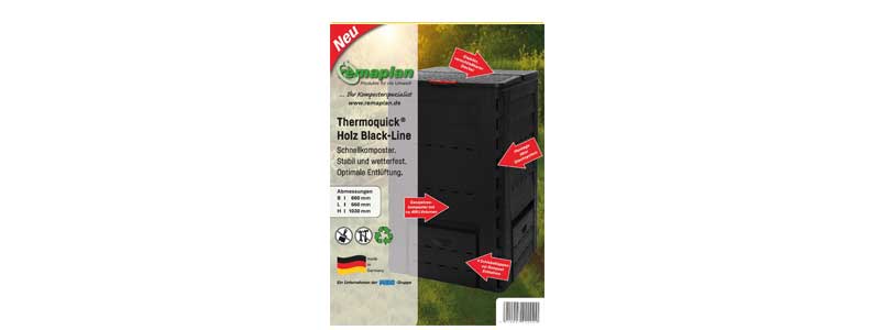 Flyer - Komposter Thermoquick Black-Line Holz-Optik
